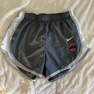 Grey Nike Women’s Tempo Athletic Shorts with Ohio State Logo